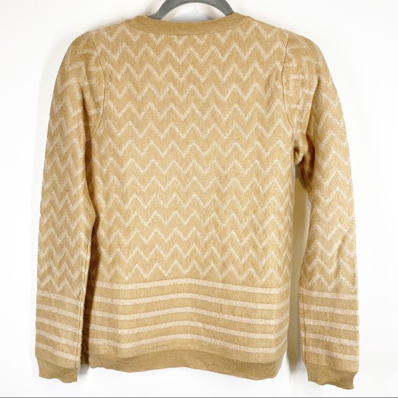 Joie Hideaki Metallic Chevron Zigzag Sweater - Picture 8 of 9